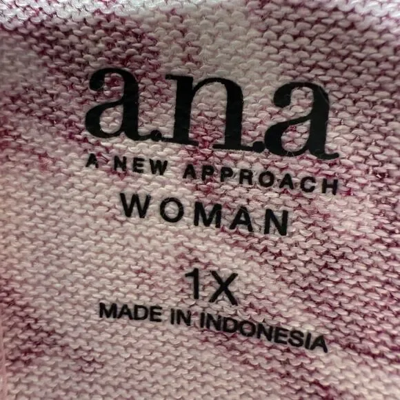 A.N.A. Mandy Sweater Floral Ruby Women’s Size 1X Shoulder Buttons - Picture 6 of 10